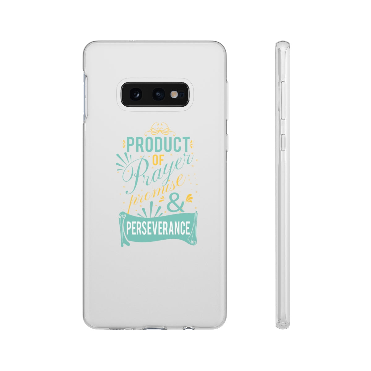 Product of Prayer Promise and Perseverance Flexi Phone Case. compatible with select IPhone & Samsung Galaxy Phones Printify