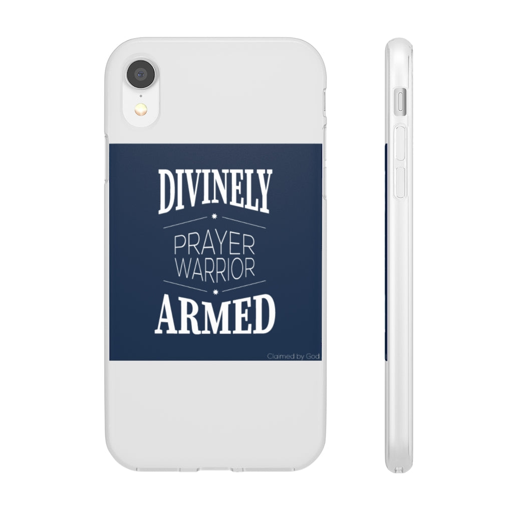 Divinely Armed Prayer Warrior Flexi Phone Case compatible with select IPhone & Samsung Galaxy Phones Printify