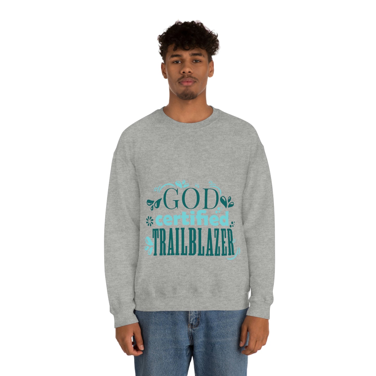 God Certified Trailblazer  Unisex Heavy Blend™ Crewneck Sweatshirt