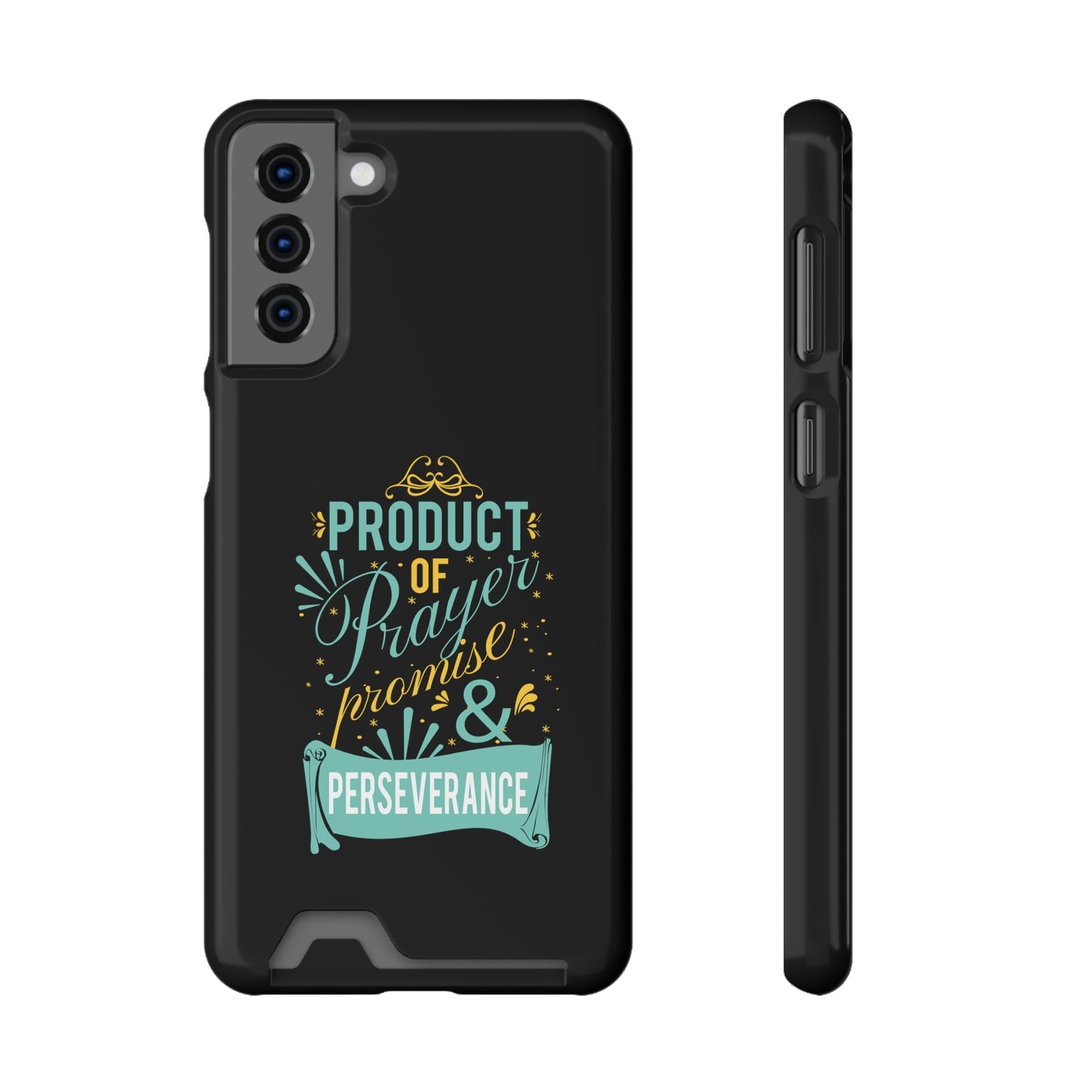 Product Of Prayer Promise And Perseverance Phone Case With Card Holder