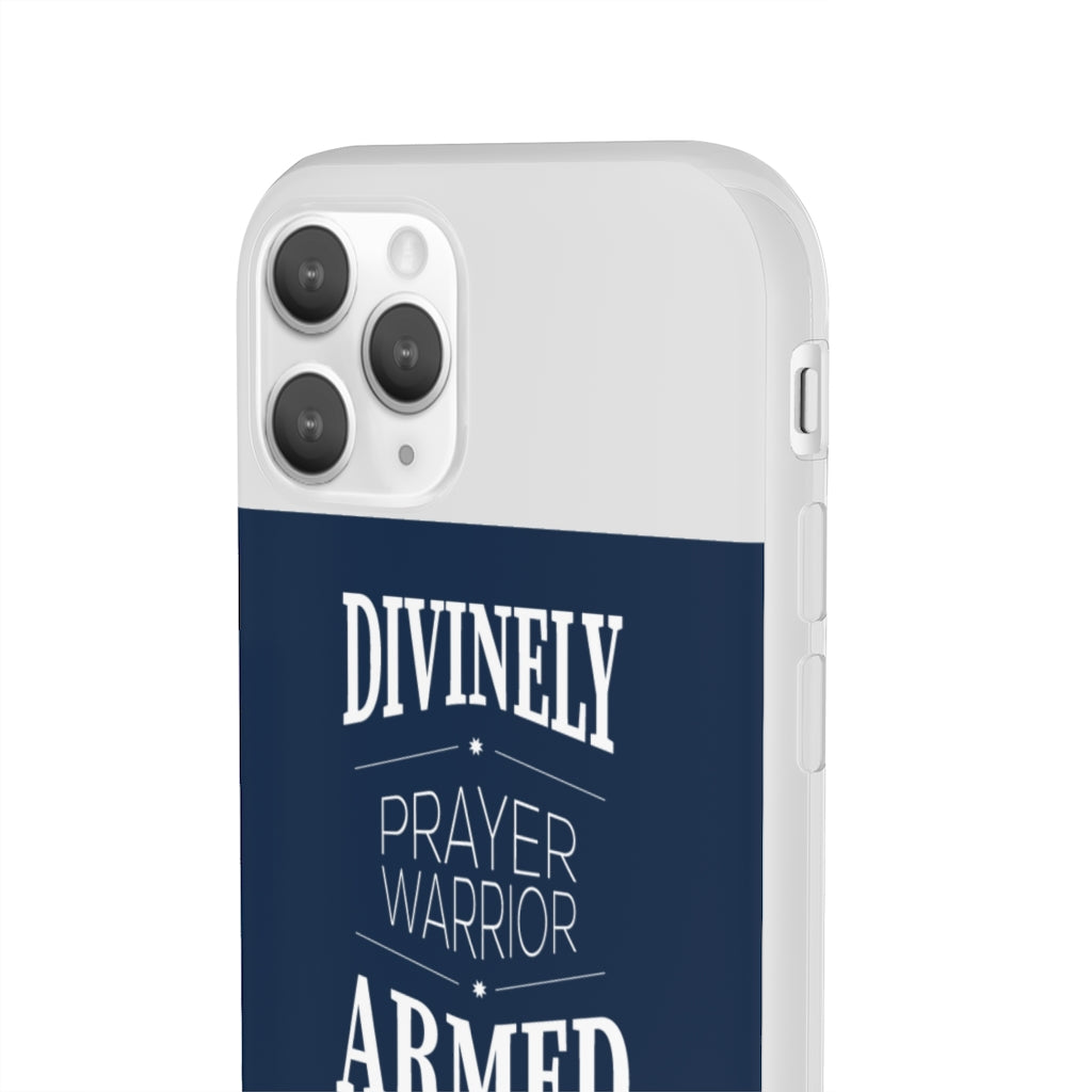 Divinely Armed Prayer Warrior Flexi Phone Case compatible with select IPhone & Samsung Galaxy Phones Printify