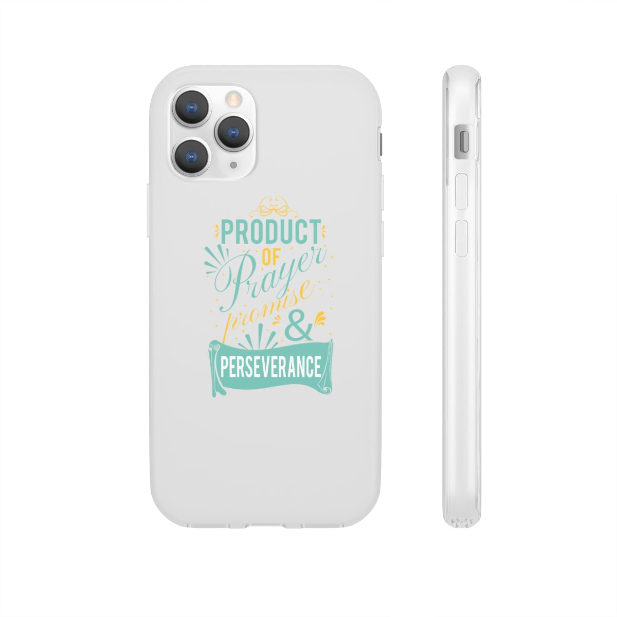 Product of Prayer Promise and Perseverance Flexi Phone Case. compatible with select IPhone & Samsung Galaxy Phones Printify