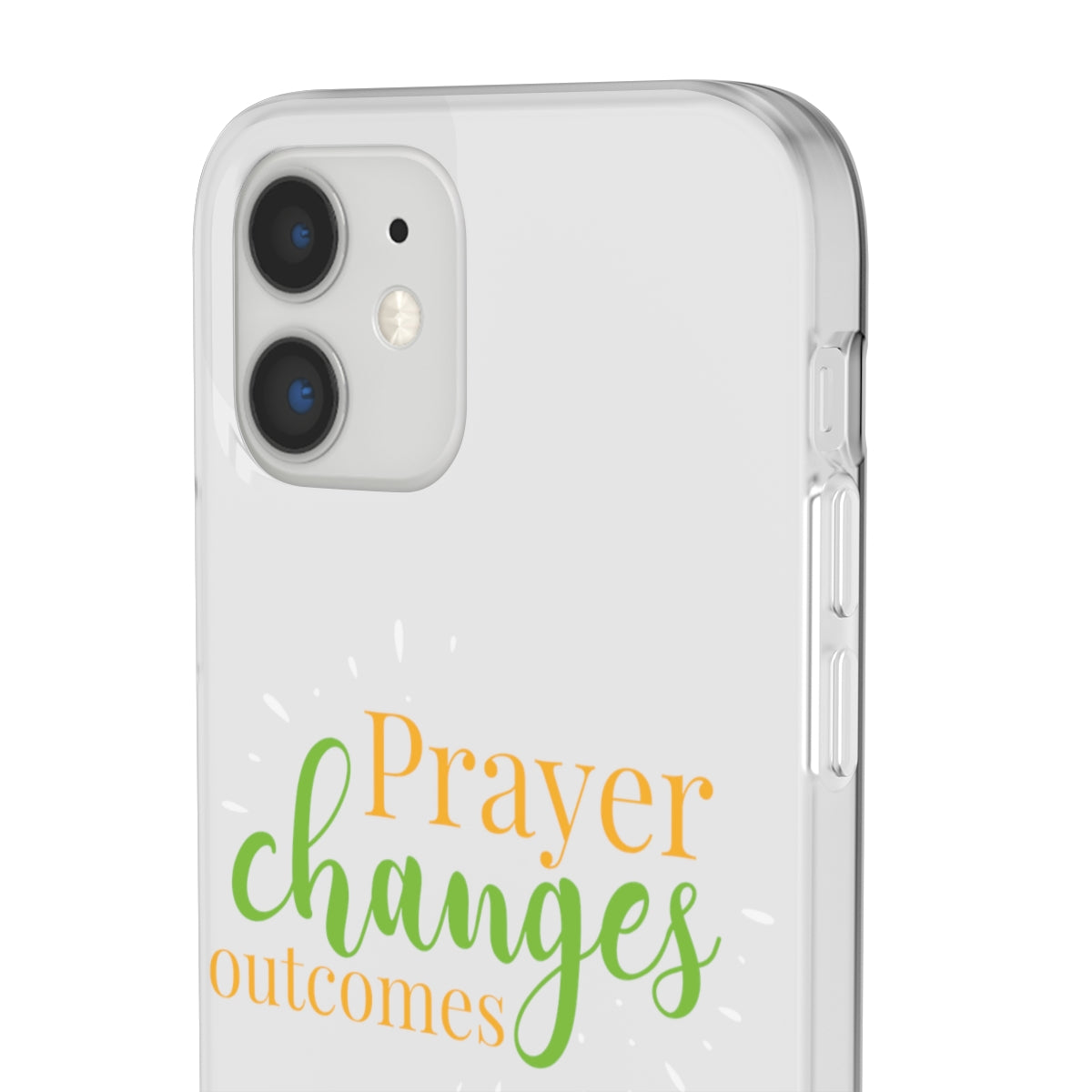 Prayer Changes Outcomes Flexi Phone Case compatible with select IPhone & Samsung Galaxy Phones Printify