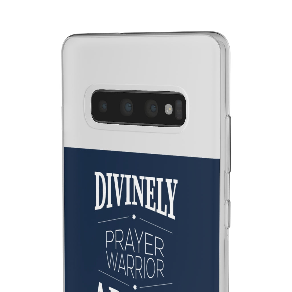 Divinely Armed Prayer Warrior Flexi Phone Case compatible with select IPhone & Samsung Galaxy Phones Printify