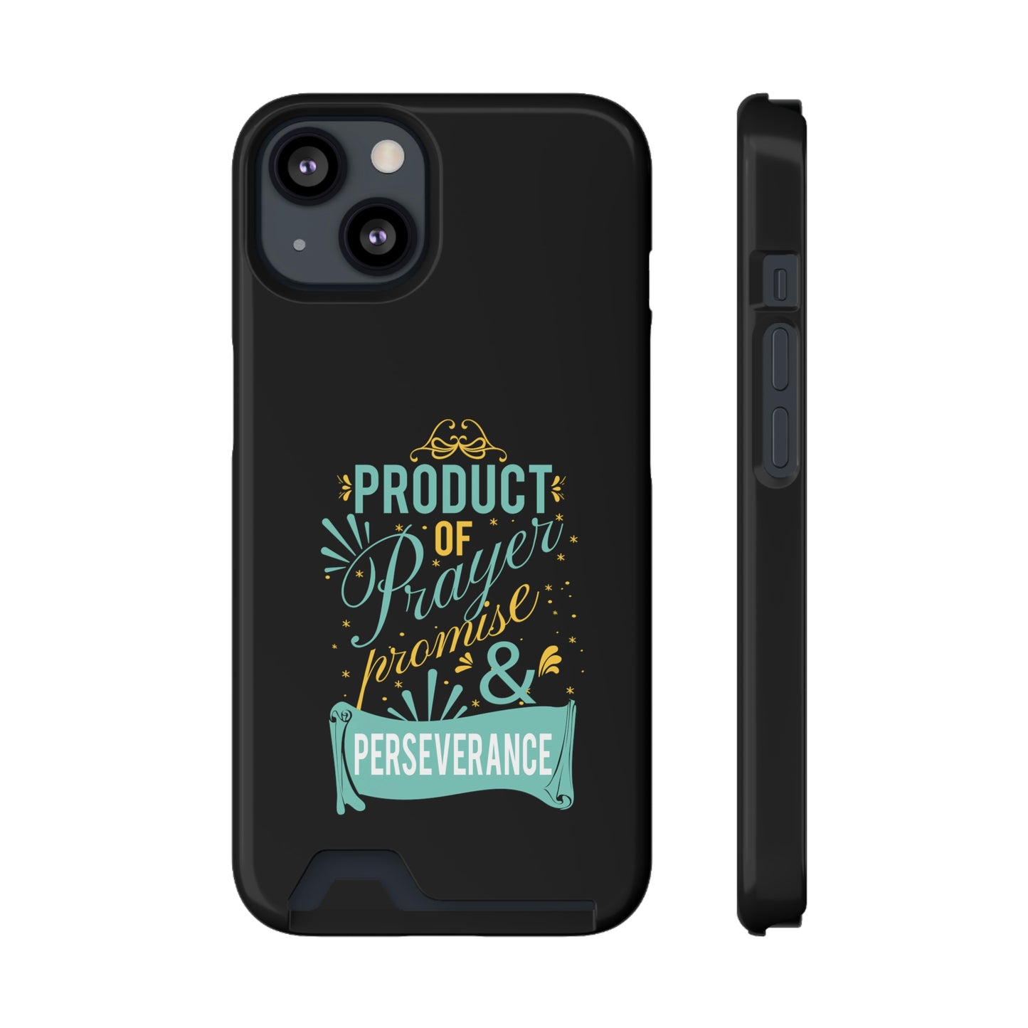 Product Of Prayer Promise And Perseverance Phone Case With Card Holder