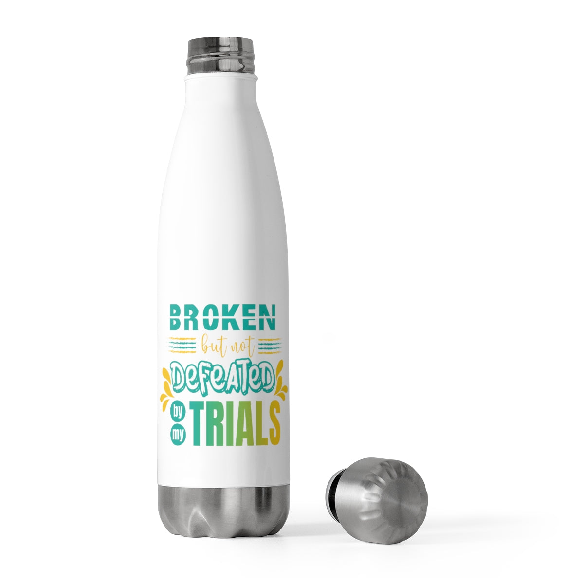 Broken but Not Defeated by My Trials Insulated Bottle Printify