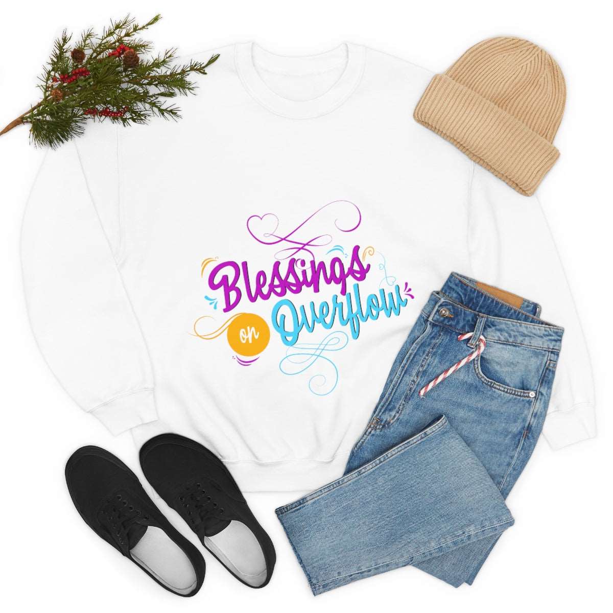 Blessings On Overflow Unisex Heavy Blend™ Crewneck Sweatshirt Printify