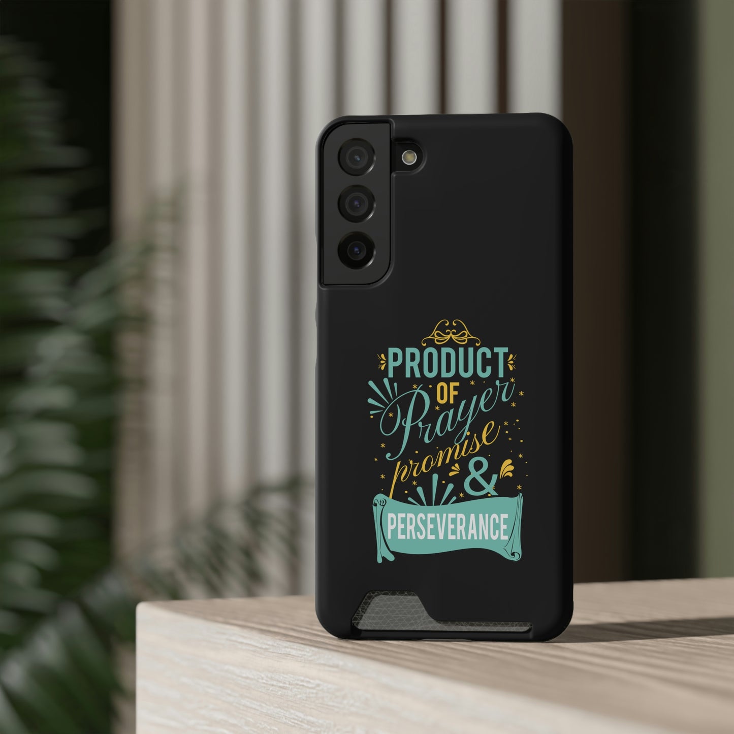 Product Of Prayer Promise And Perseverance Phone Case With Card Holder