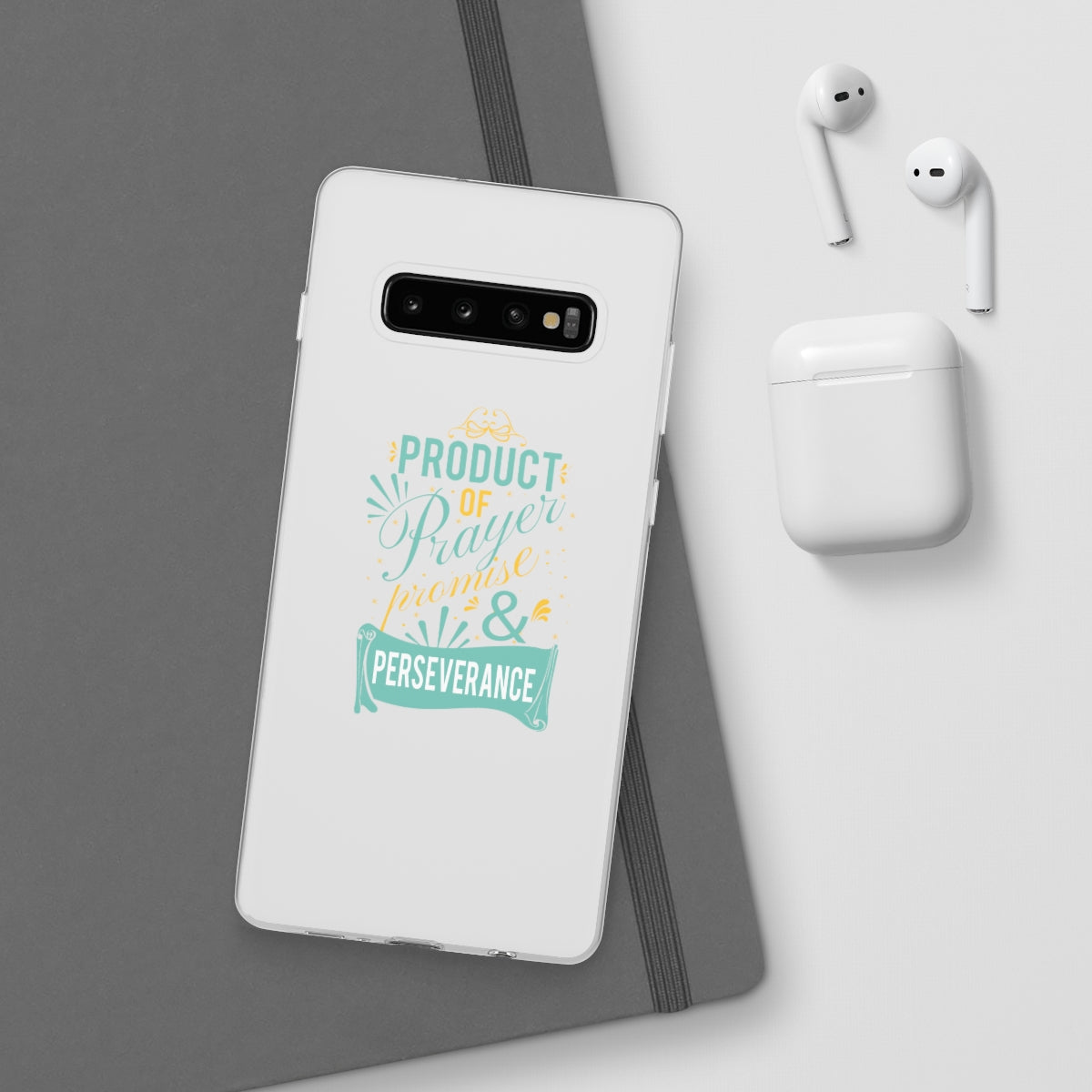 Product of Prayer Promise and Perseverance Flexi Phone Case. compatible with select IPhone & Samsung Galaxy Phones Printify