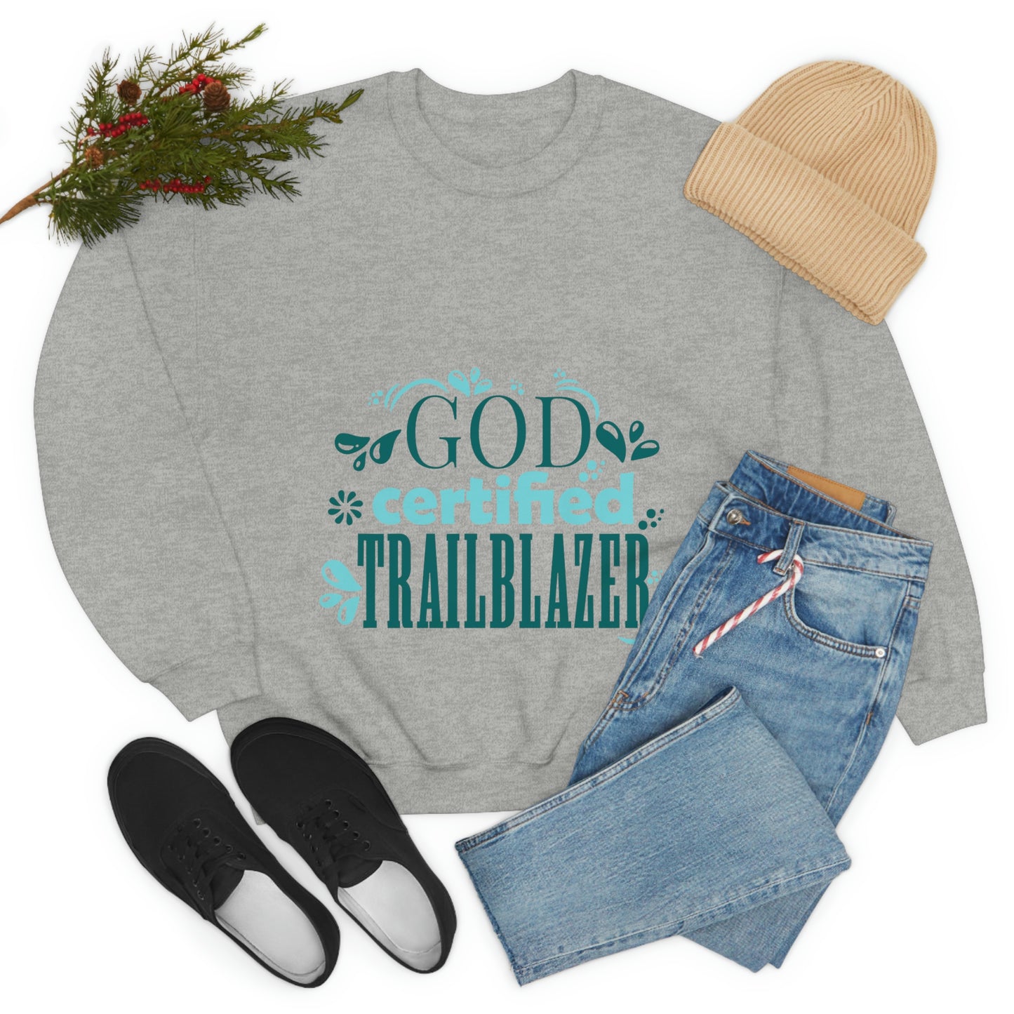 God Certified Trailblazer  Unisex Heavy Blend™ Crewneck Sweatshirt