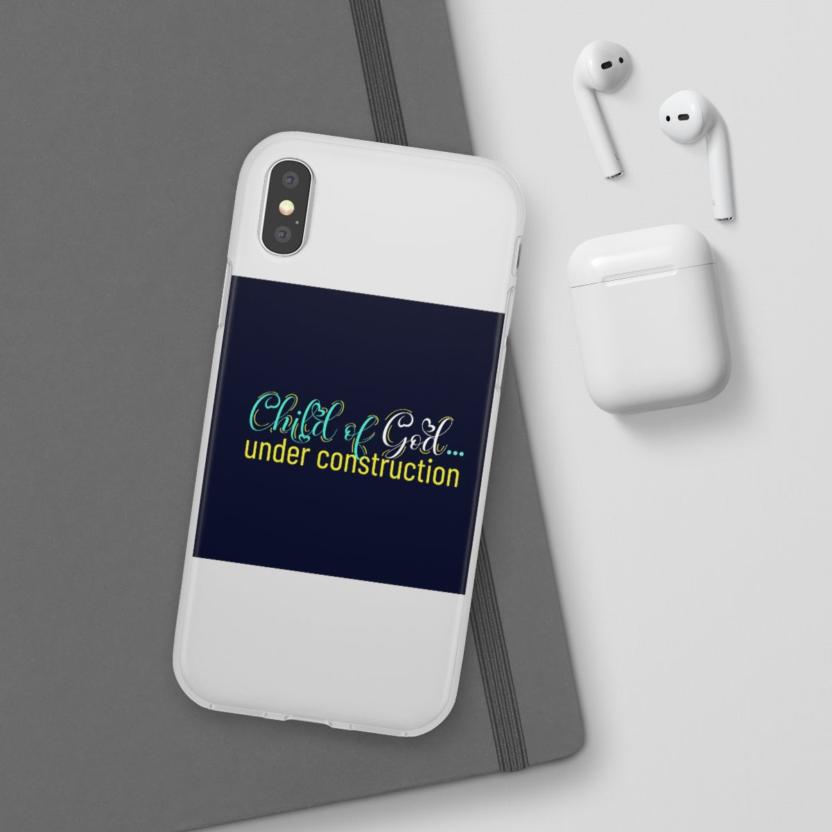 Child of God Under Construction Flexi Phone Case.compatible with select IPhone & Samsung Galaxy Phones Printify