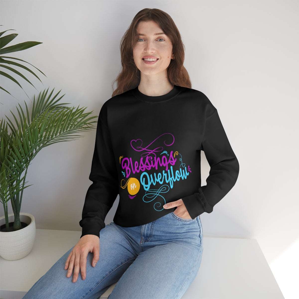 Blessings On Overflow Unisex Heavy Blend™ Crewneck Sweatshirt Printify