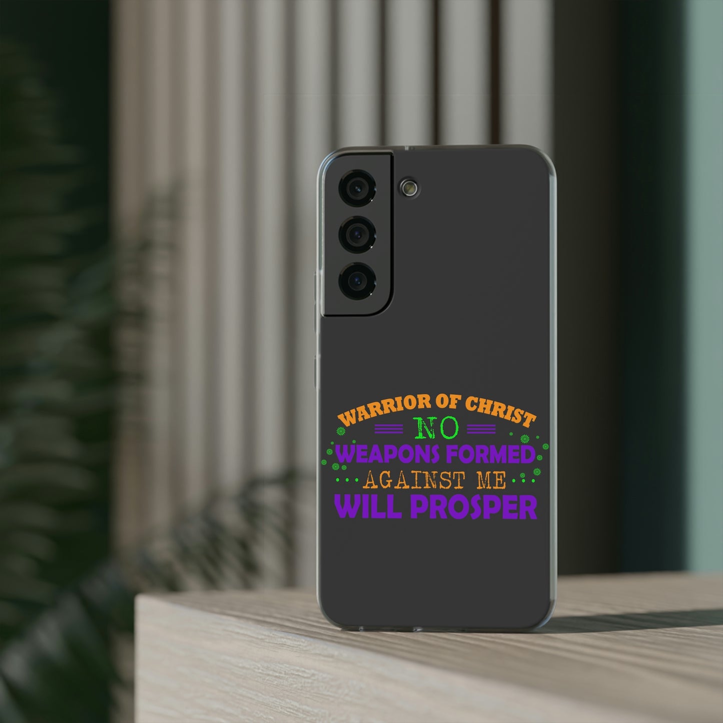 Warrior Of Christ No Weapons Formed Against Me Will Prosper Flexi Phone Case