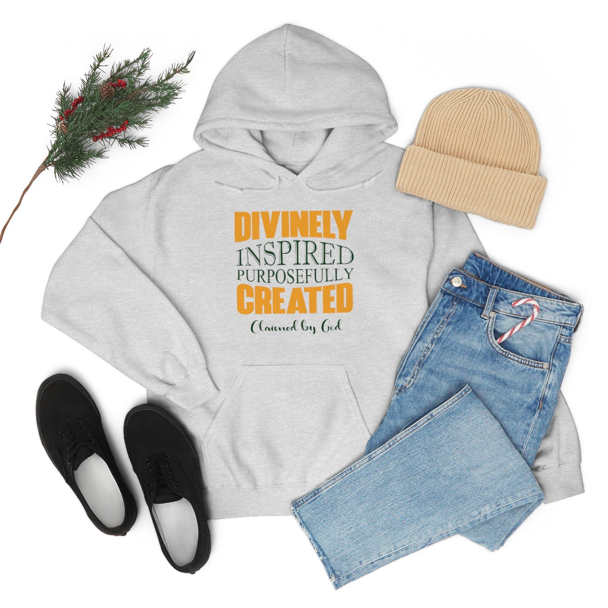 divinely inspired purposefully created Unisex Hooded Sweatshirt Printify