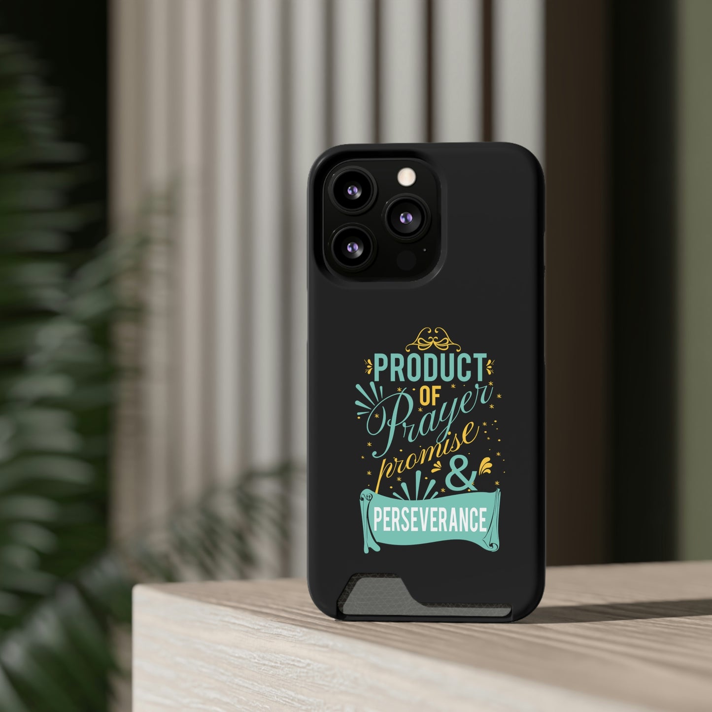 Product Of Prayer Promise And Perseverance Phone Case With Card Holder