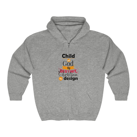 Child Of God By Destiny Christian By Design Unisex Heavy Blend Full Zip Hooded Sweatshirt