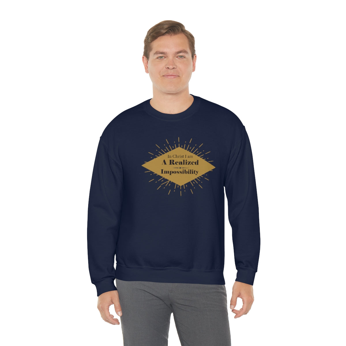 In Christ I Am A Realized Impossibility Unisex Heavy Blend™ Crewneck Sweatshirt Printify