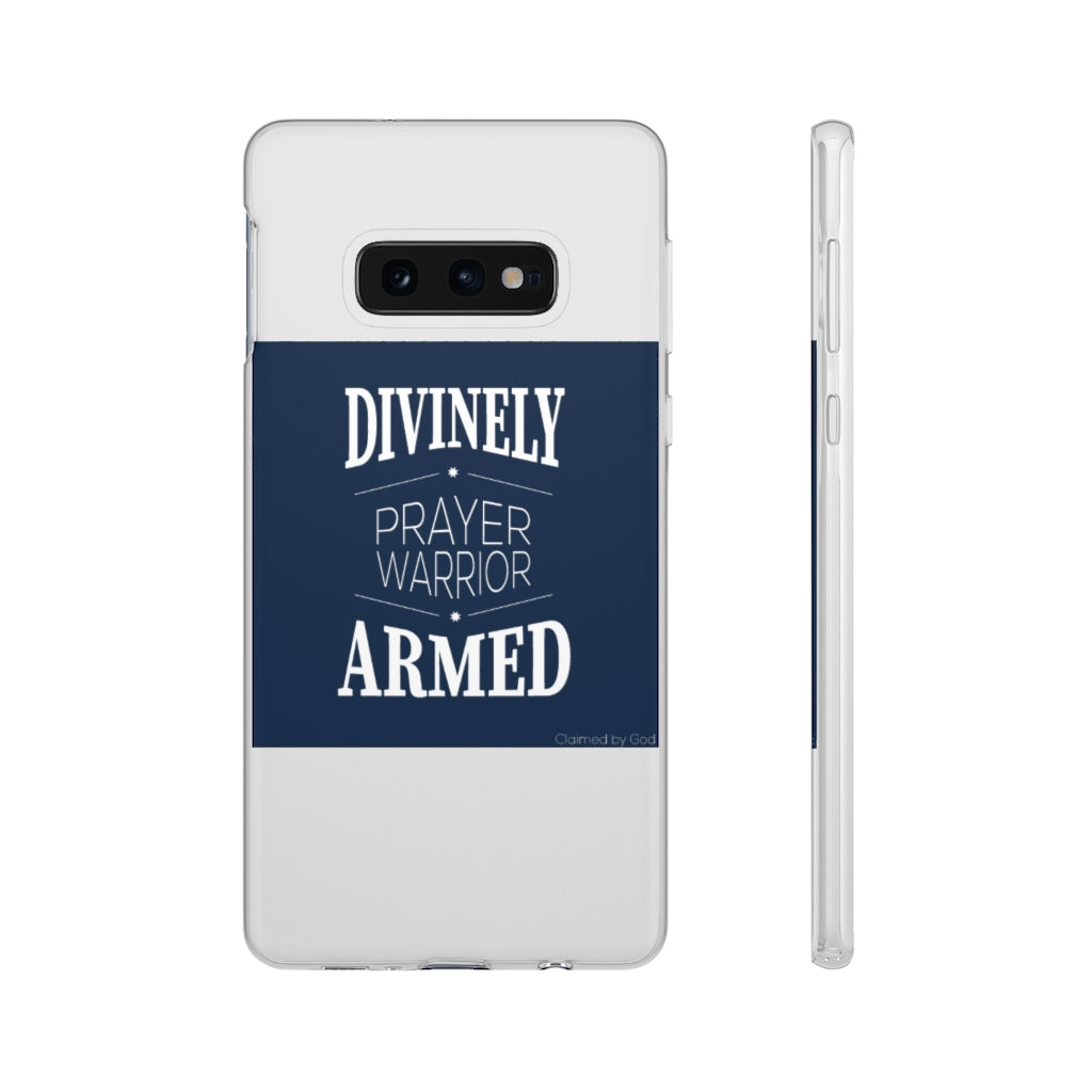 Divinely Armed Prayer Warrior Flexi Phone Case compatible with select IPhone & Samsung Galaxy Phones Printify