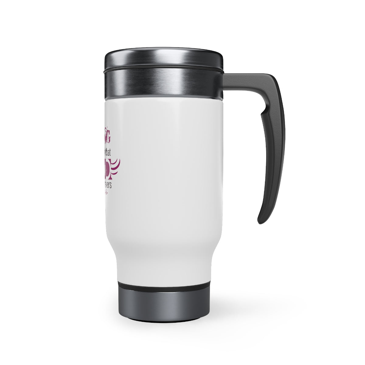 Living Proof That God Answers Prayers  Stainless Steel Travel Mug with Handle, 14oz Printify