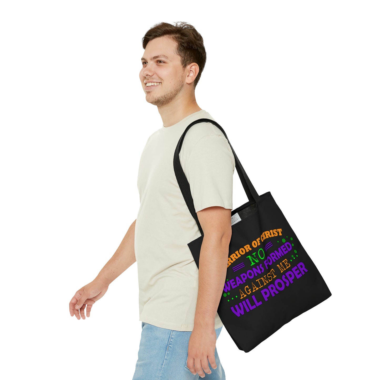 Warrior Of Christ No Weapons Formed Against Me Will Prosper Tote Bag