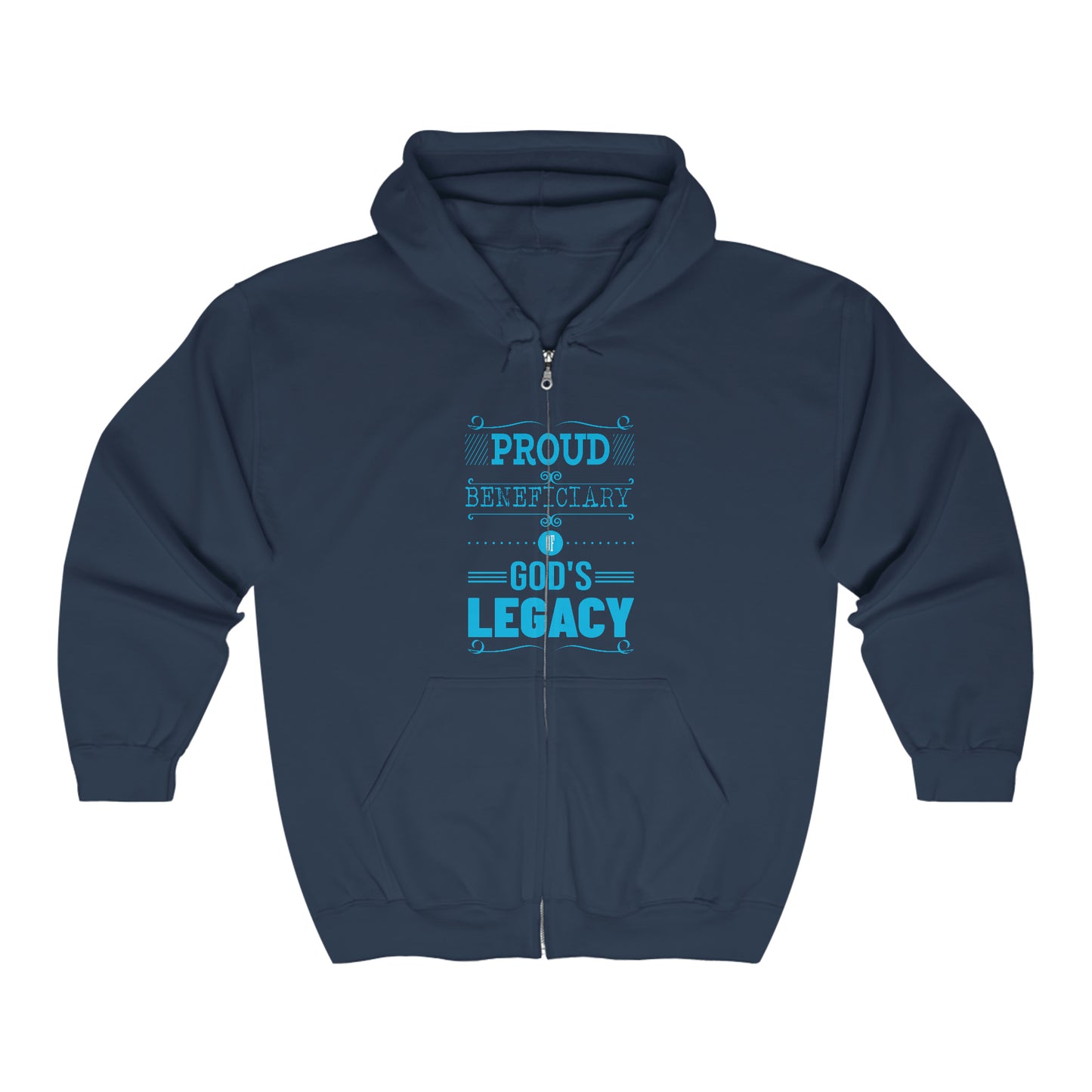 Proud Beneficiary Of God's Legacy Unisex Heavy Blend Full Zip Hooded Sweatshirt