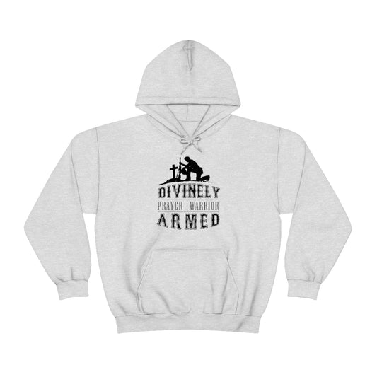 Divinely Armed Prayer Warrior Unisex Hooded Sweatshirt Printify