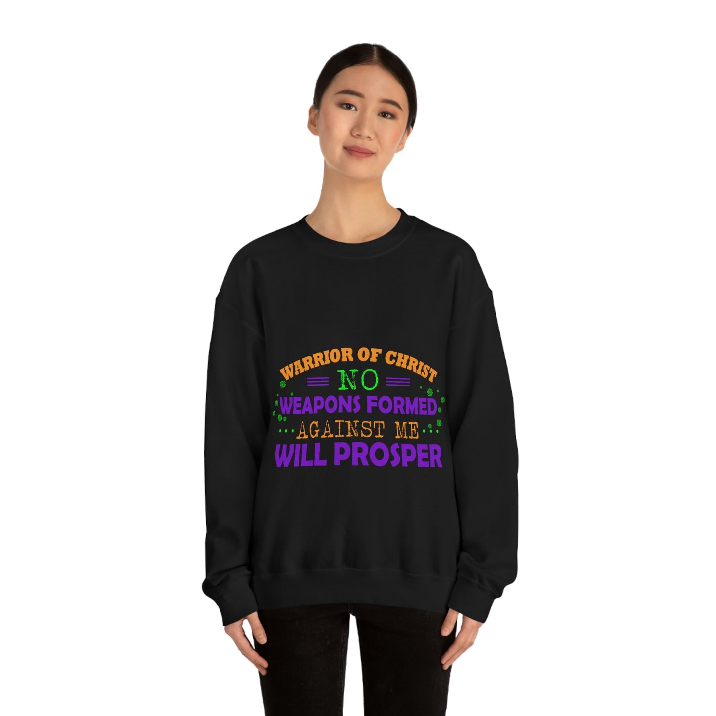 Warrior Of Christ No Weapons Formed Against Me Will Prosper Unisex Heavy Blend™ Crewneck Sweatshirt