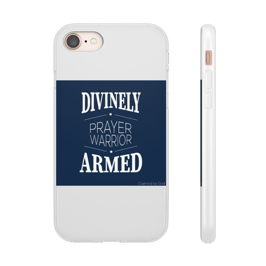 Divinely Armed Prayer Warrior Flexi Phone Case compatible with select IPhone & Samsung Galaxy Phones Printify