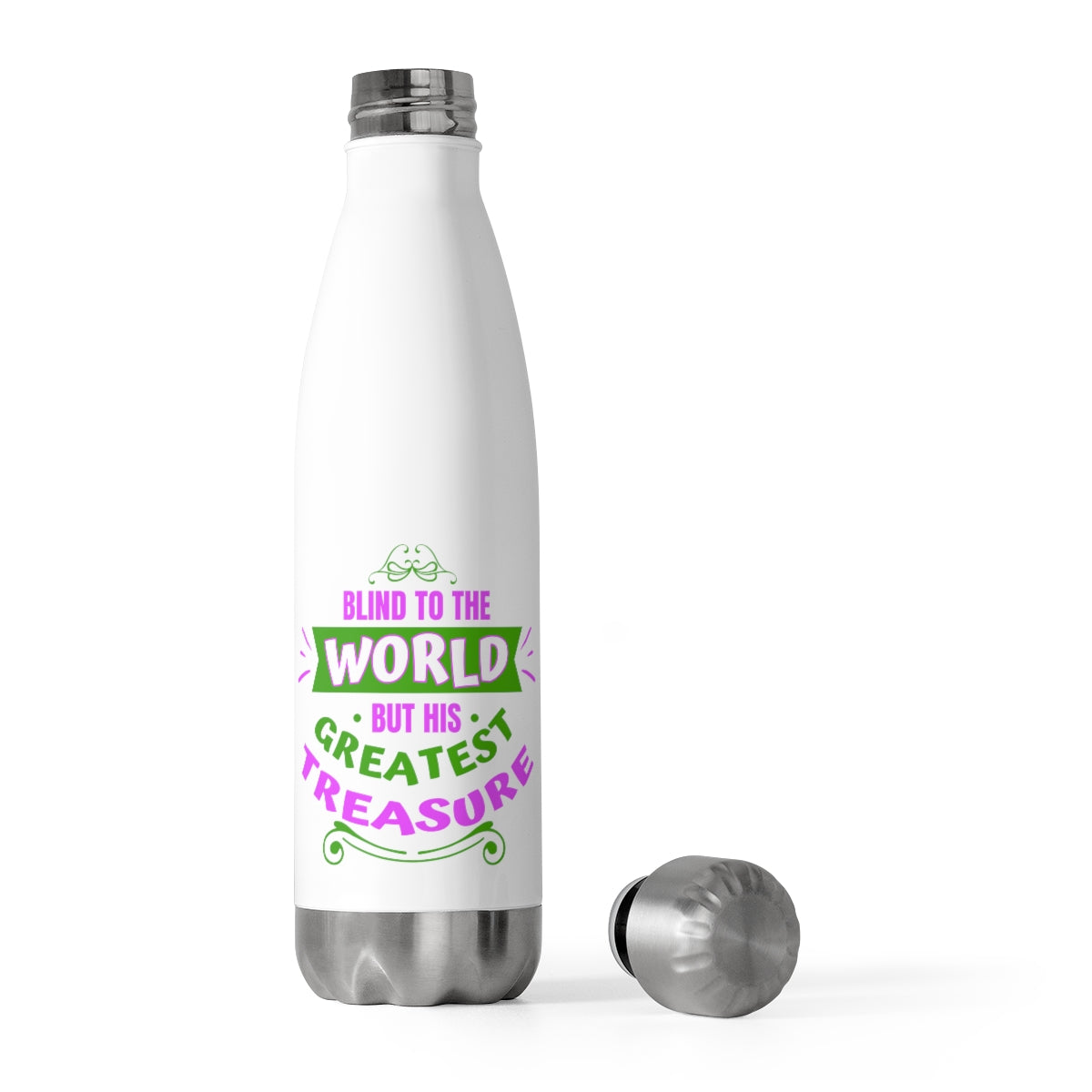 Blind to the World But His Greatest Treasure Insulated Bottle Printify