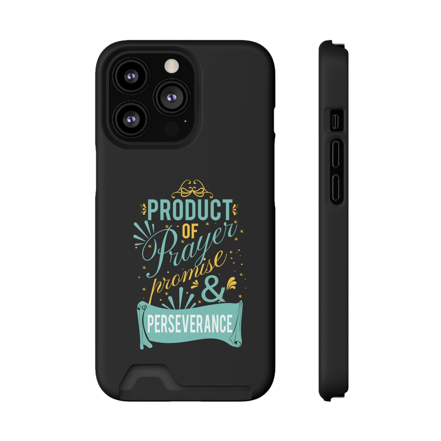 Product Of Prayer Promise And Perseverance Phone Case With Card Holder