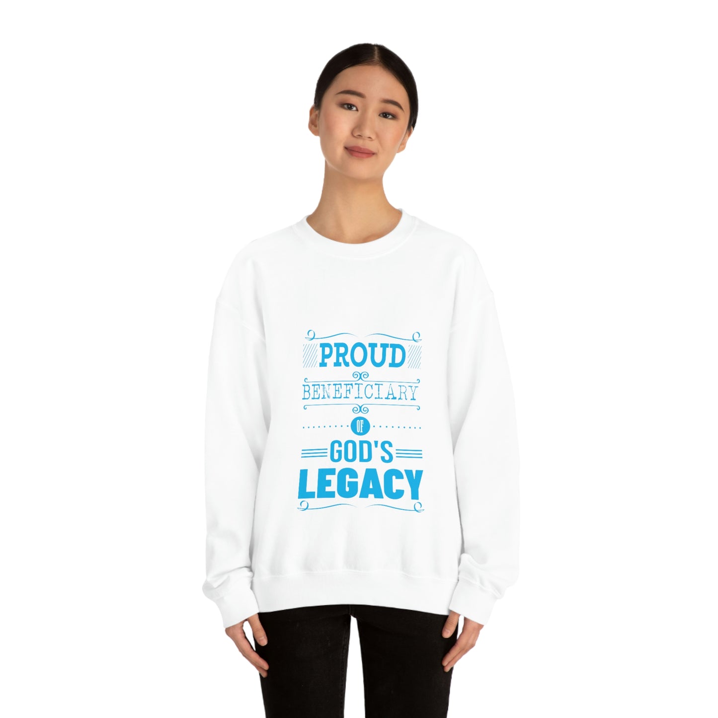 Proud Beneficiary Of God's Legacy Unisex Heavy Blend™ Crewneck Sweatshirt