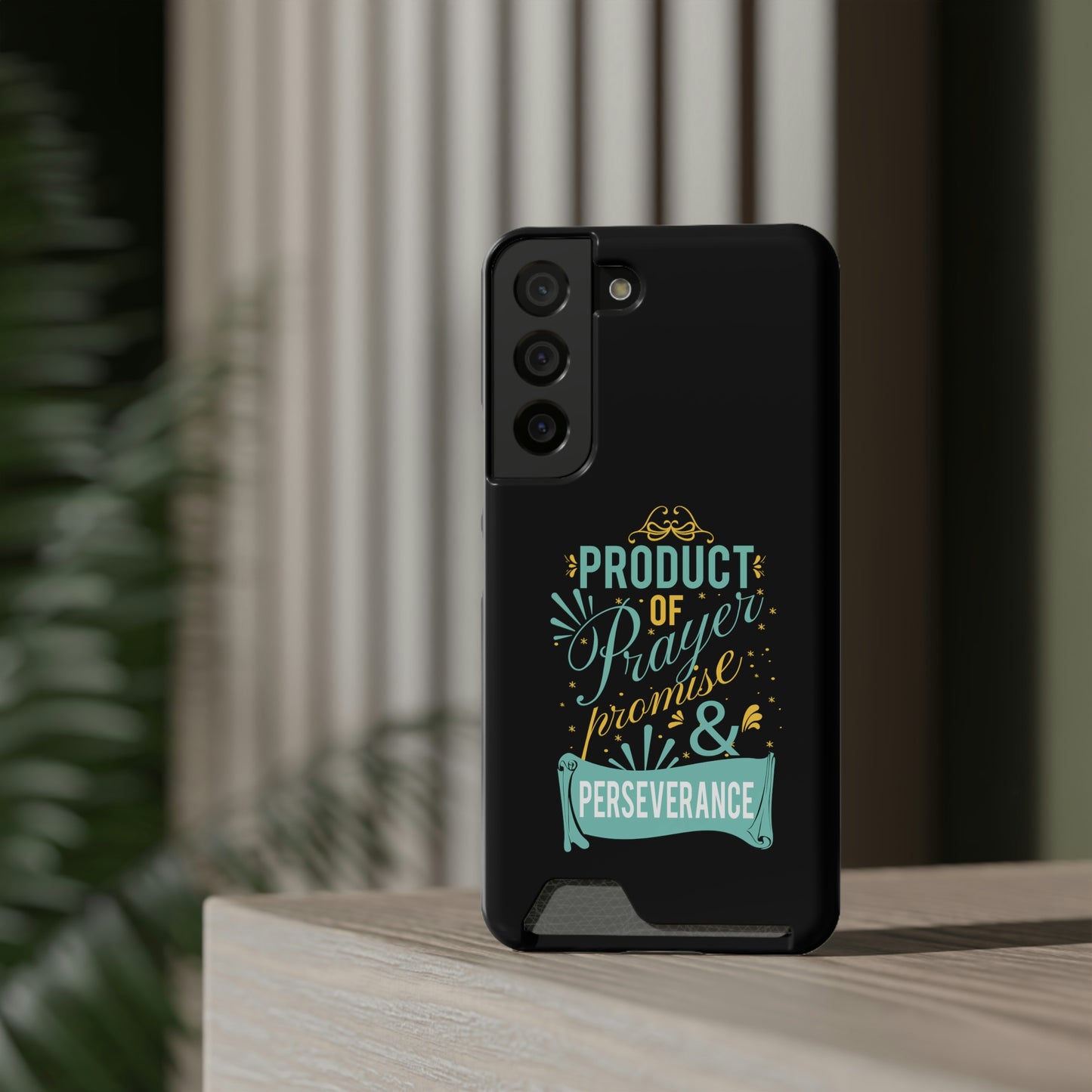 Product Of Prayer Promise And Perseverance Phone Case With Card Holder