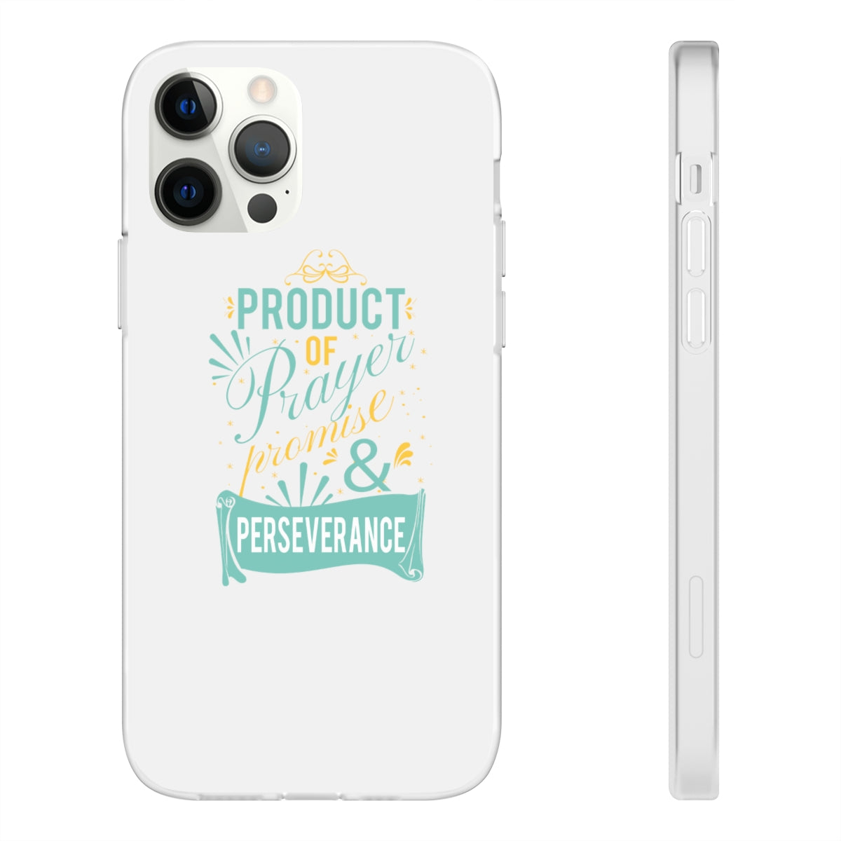 Product of Prayer Promise and Perseverance Flexi Phone Case. compatible with select IPhone & Samsung Galaxy Phones Printify