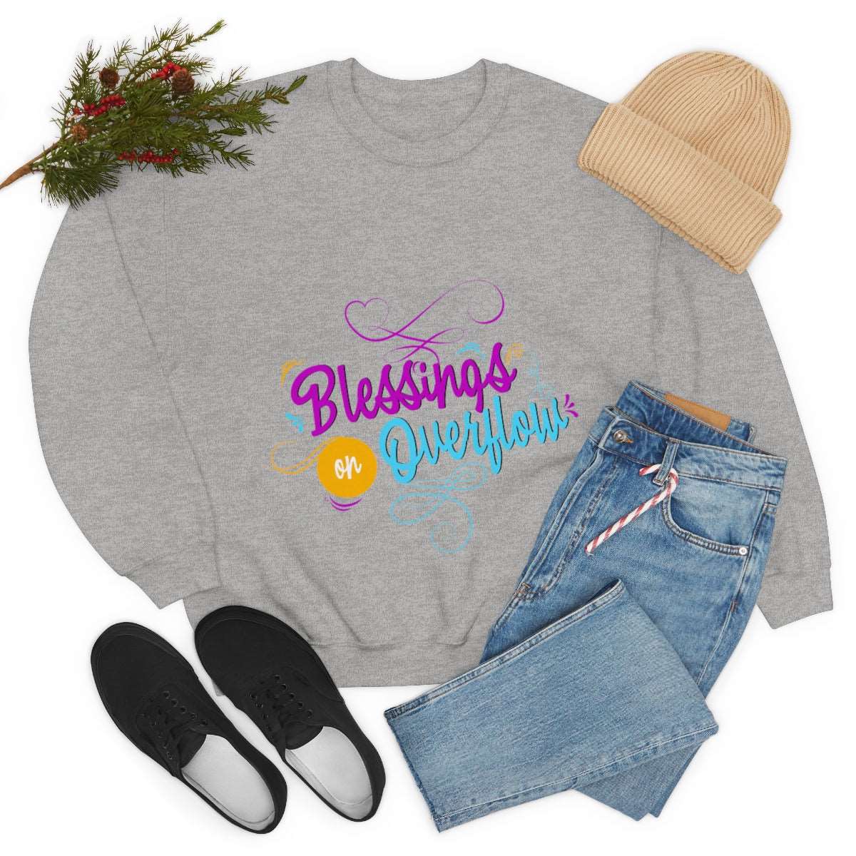 Blessings On Overflow Unisex Heavy Blend™ Crewneck Sweatshirt Printify