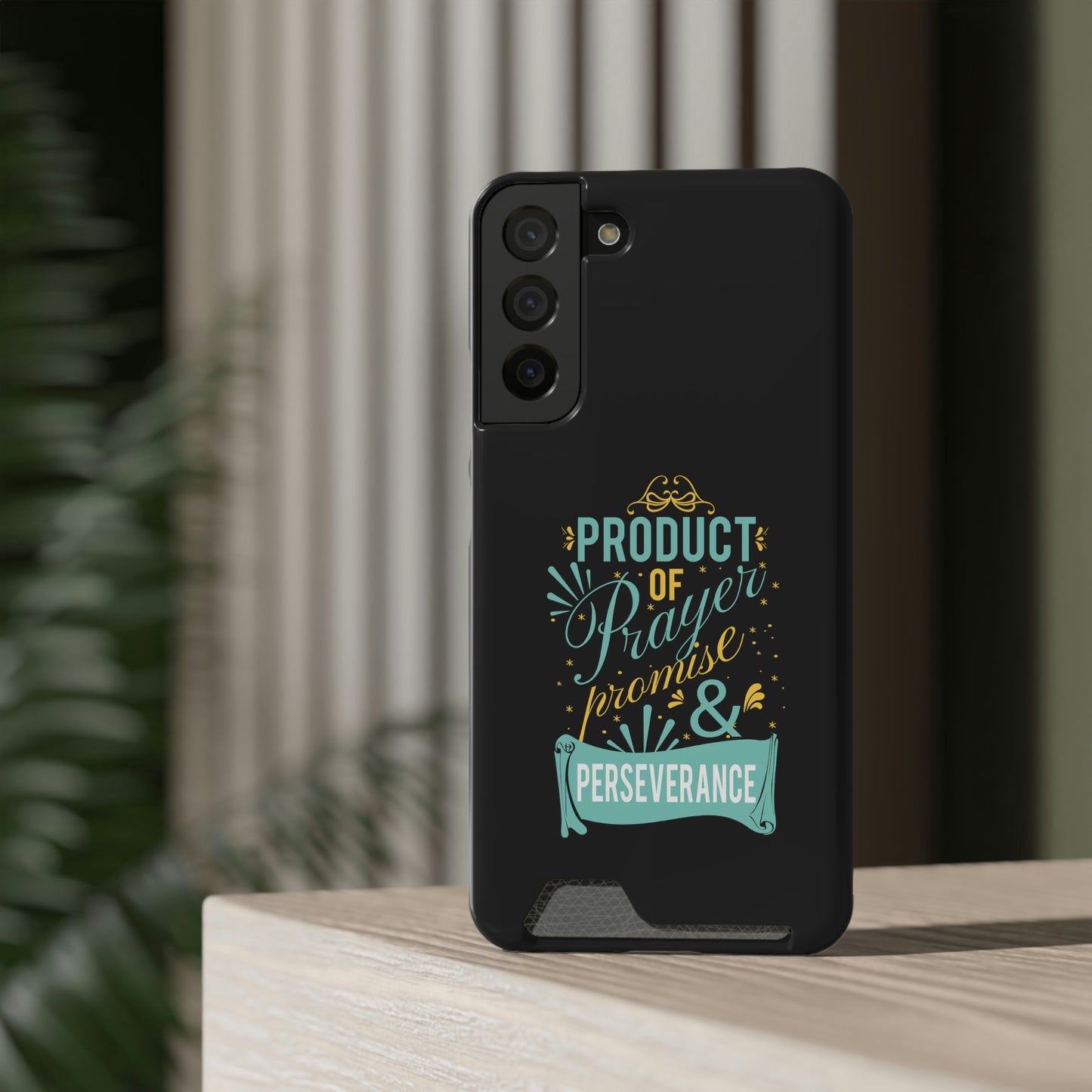 Product Of Prayer Promise And Perseverance Phone Case With Card Holder