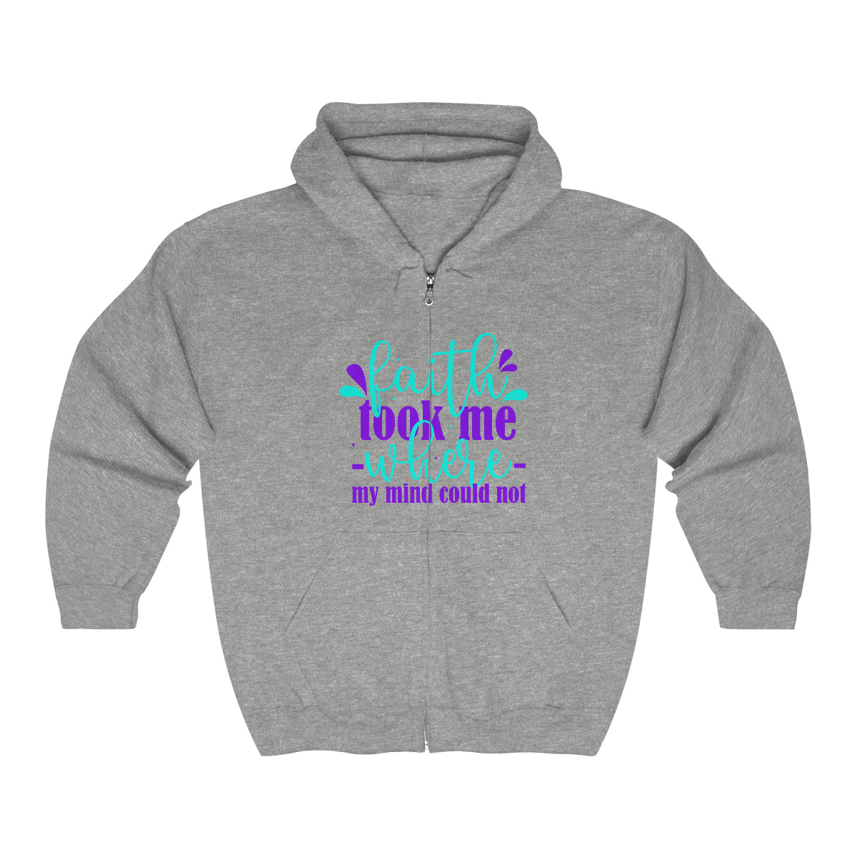 Faith Took Me Where My Mind Could Not Unisex Heavy Blend Full Zip Hooded Sweatshirt Printify