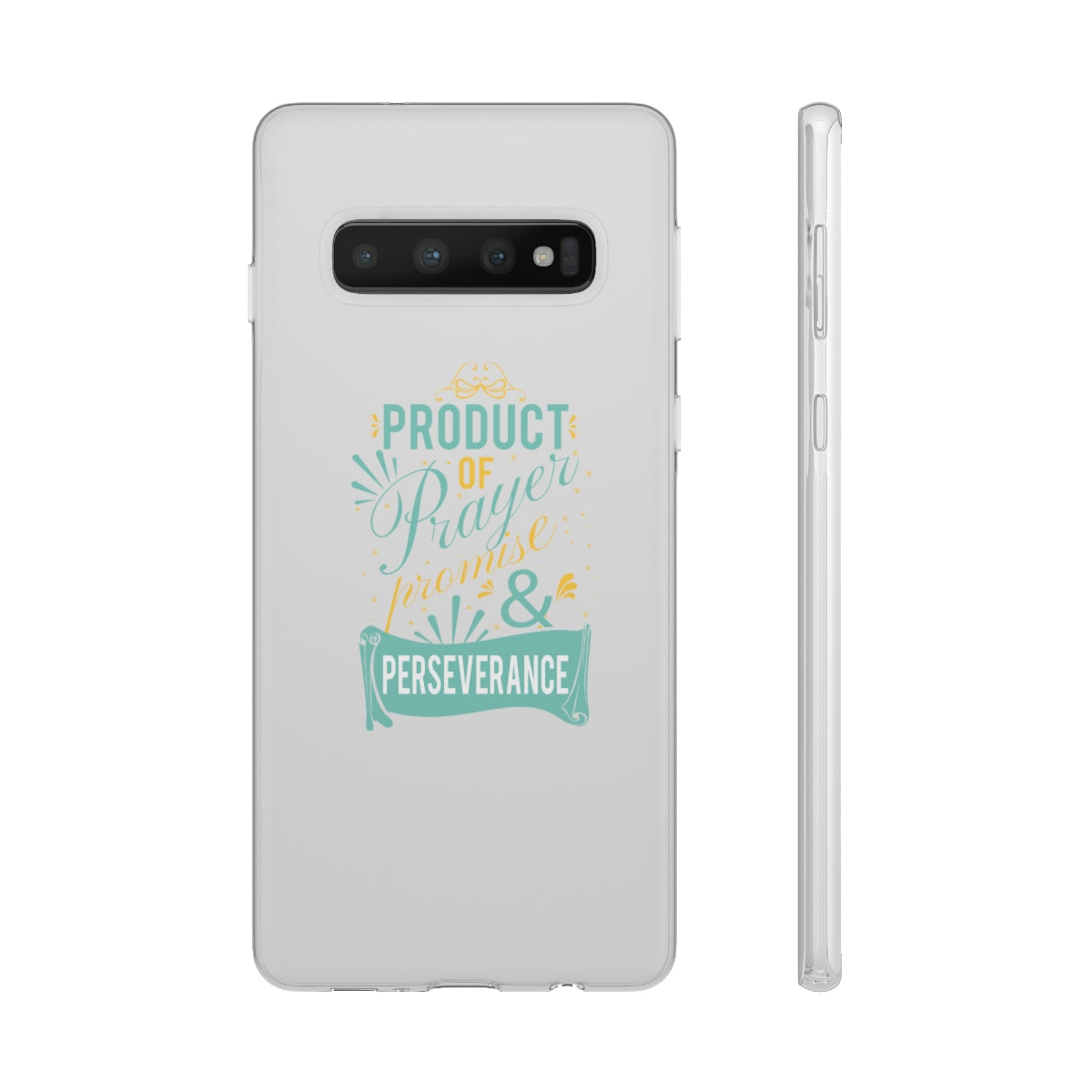 Product of Prayer Promise and Perseverance Flexi Phone Case. compatible with select IPhone & Samsung Galaxy Phones Printify