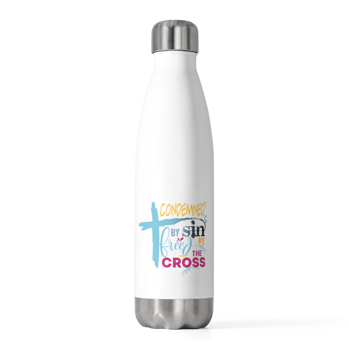 Condemned by Sin Freed by the Cross Insulated Bottle Printify