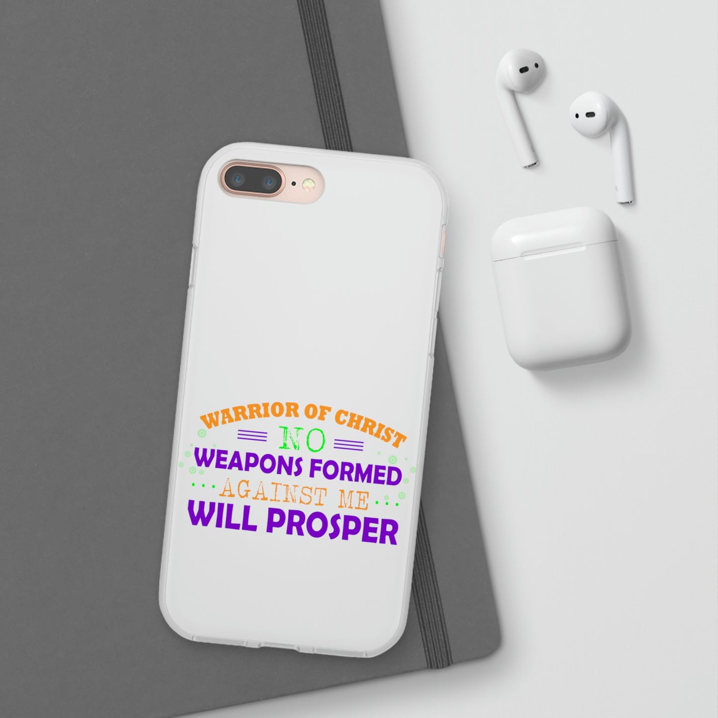 Warrior Of Christ No Weapons Formed Against Me Will Prosper Flexi Phone Case