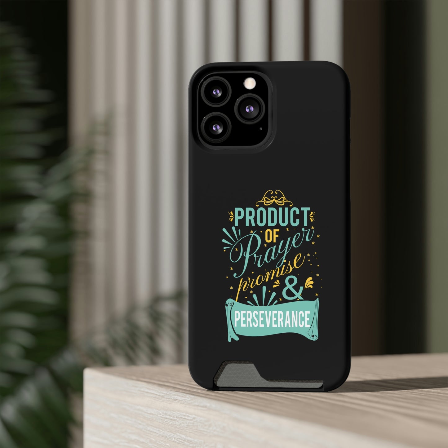 Product Of Prayer Promise And Perseverance Phone Case With Card Holder