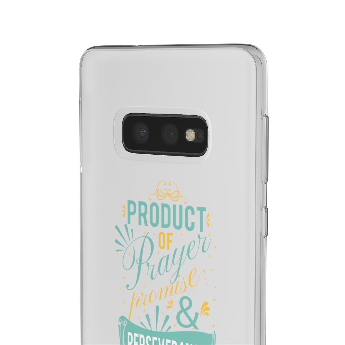 Product of Prayer Promise and Perseverance Flexi Phone Case. compatible with select IPhone & Samsung Galaxy Phones Printify