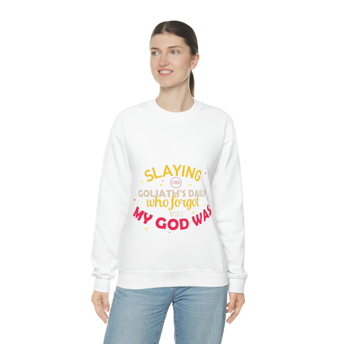 Slaying The Goliaths Daily Who Forgot Who My God Was Unisex Heavy Blend™ Crewneck Sweatshirt