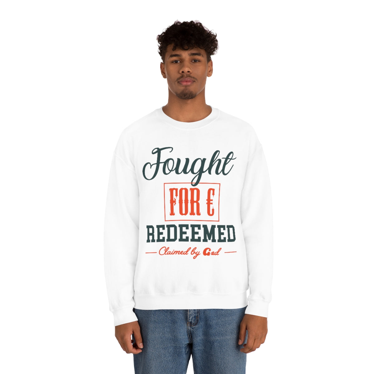 Fought For and Redeemed Unisex Heavy Blend™ Crewneck Sweatshirt Printify