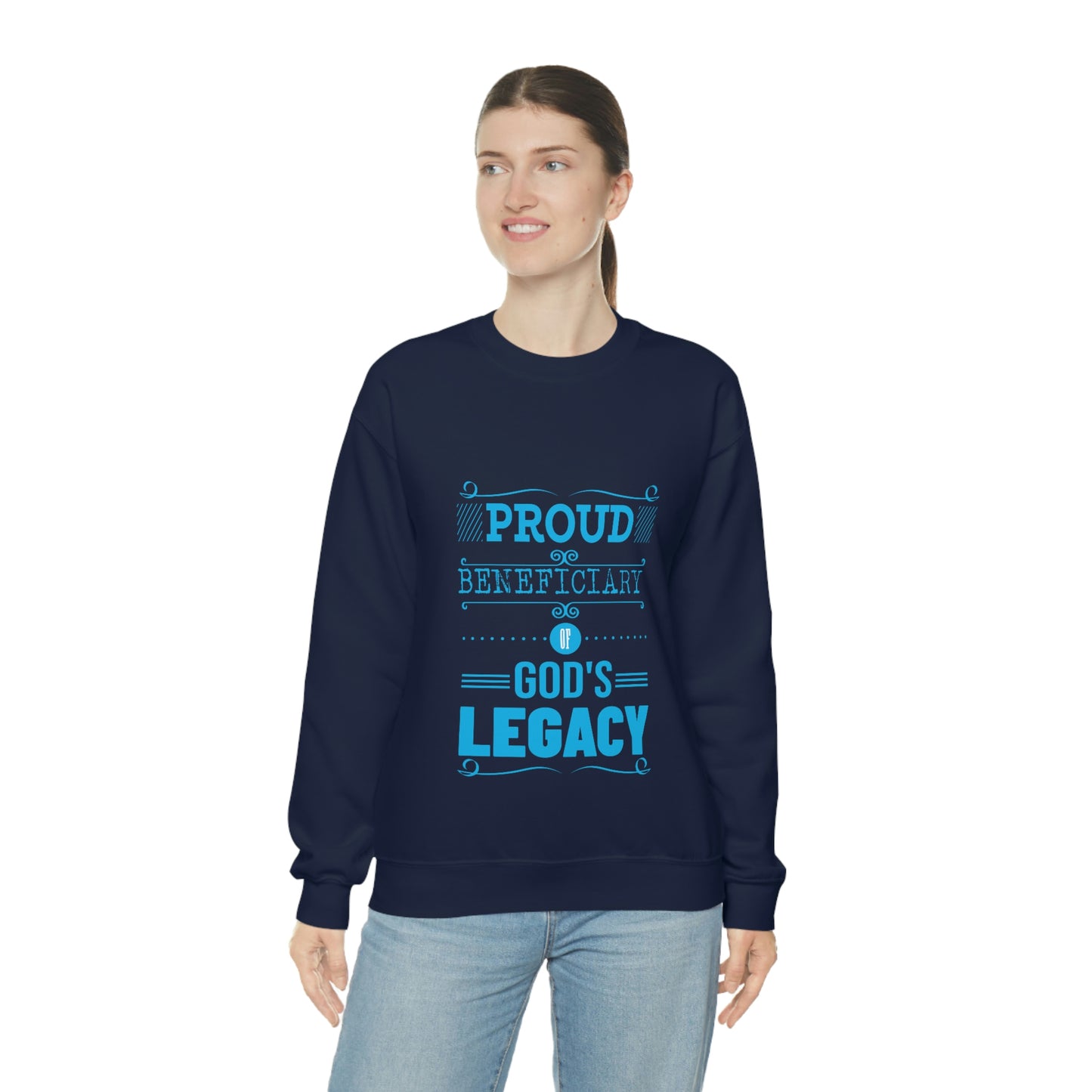 Proud Beneficiary Of God's Legacy Unisex Heavy Blend™ Crewneck Sweatshirt