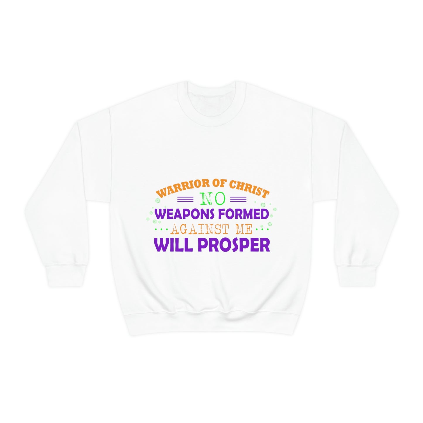 Warrior Of Christ No Weapons Formed Against Me Will Prosper Unisex Heavy Blend™ Crewneck Sweatshirt