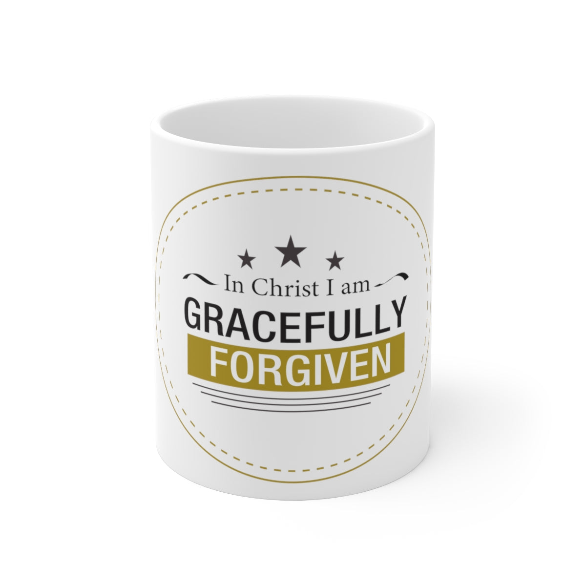 Gracefully Forgiven White Ceramic Mug Printify