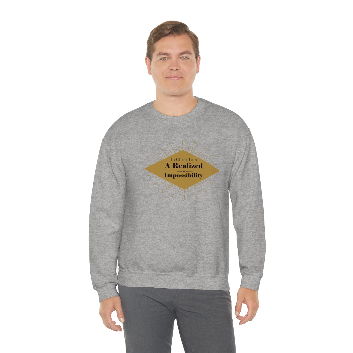 In Christ I Am A Realized Impossibility Unisex Heavy Blend™ Crewneck Sweatshirt Printify