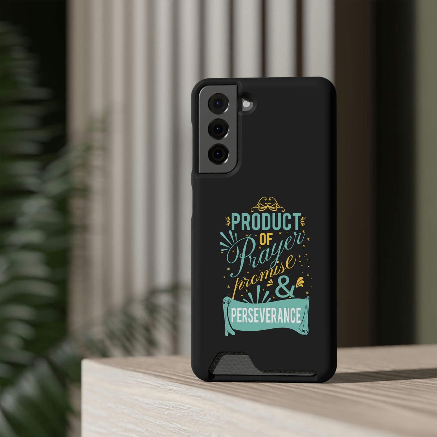 Product Of Prayer Promise And Perseverance Phone Case With Card Holder