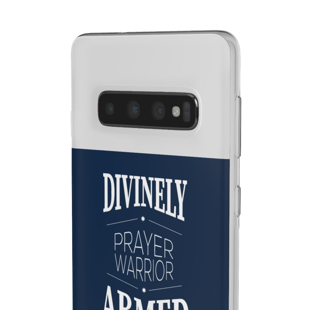 Divinely Armed Prayer Warrior Flexi Phone Case compatible with select IPhone & Samsung Galaxy Phones Printify