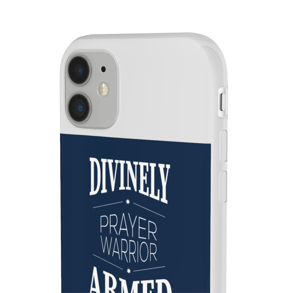 Divinely Armed Prayer Warrior Flexi Phone Case compatible with select IPhone & Samsung Galaxy Phones Printify